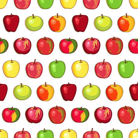 Apple seamless pattern on white background.のイラスト素材