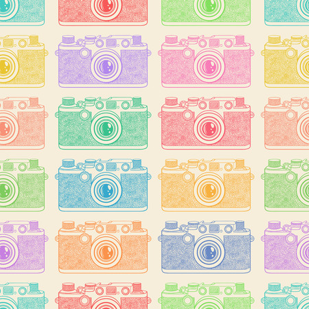 Old camera color pattern on light background.のイラスト素材