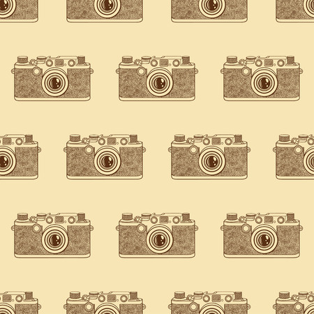 Old camera seamless pattern.のイラスト素材