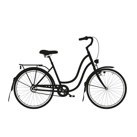 Vintage bike black silhouette.のイラスト素材