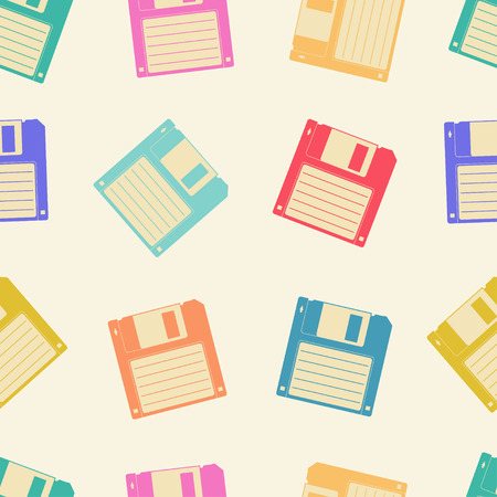 Diskette seamless color pattern.のイラスト素材