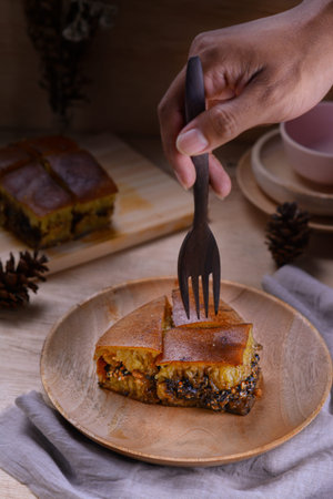 Ponorogo, East Java, Indonesia on March 20, 2021. Martabak type food, to introduce sales products....