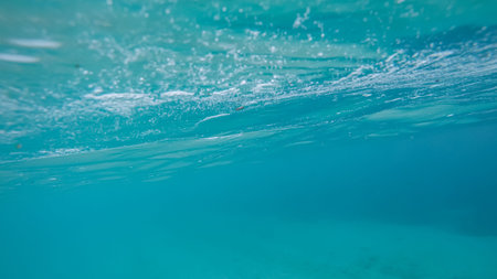 Panoramic scene View under waterの写真素材