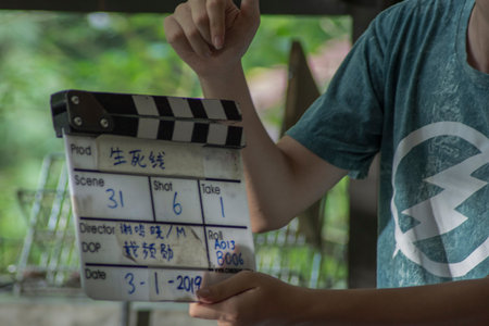 still photography in a movie production, lights camera action.の写真素材
