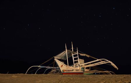 Night under stars in palawan, Port Barton, Philippines. High quality photoの写真素材