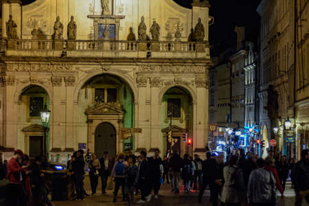 NIGHT LIFE STYLE SCENE FROM PRAGUE, CZECH REPUBLIC, SEPTEMBER, 2019のeditorial素材