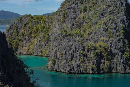 PANORAMIC TOP VIEW, BEACH VIEW FROM PHILIPPINES, PALAWAN, 2019のeditorial素材