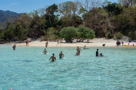 PANORAMIC LANDSCAPE, BEACH VIEW FROM PHILIPPINES, PALAWAN, 2019