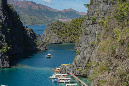 PANORAMIC TOP VIEW, BEACH VIEW FROM PHILIPPINES, PALAWAN, 2019のeditorial素材