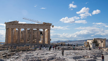 HISTORICAL ARCHITECTURE, SCENE FROM ACROPOLIS, GREECE, ATHENS, 2019