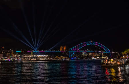 Night panoramic cityscape from Sidney on february, 2018の写真素材