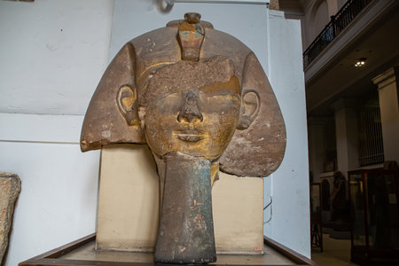 Architecture interior and sculpture from Egyptian Museum, Interior. El Cairo, Egypt 2018