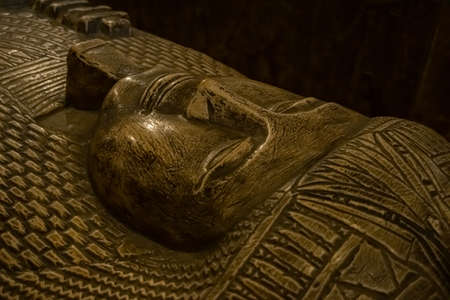 Architecture sarcophagus and sculpture from Egyptian Museum, Interior. El Cairo, Egypt 2018のeditorial素材