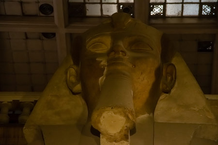 Architecture sarcophagus and sculpture from Egyptian Museum, Interior. El Cairo, Egypt 2018