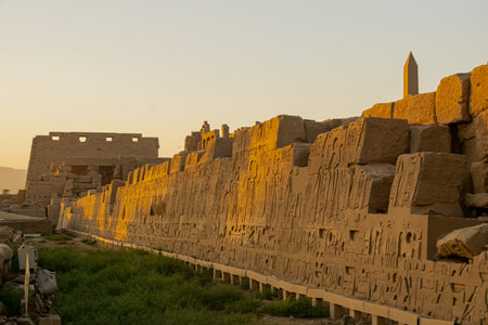 Historical destination, architecture and sculpture from Luxor Karnak, Egypt 2018