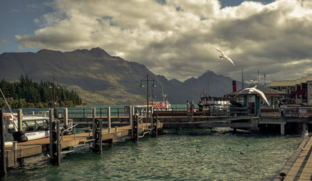 LIFE STYLE SCENE FROM QUEENSTOWN PORT, NEW ZEALANDのeditorial素材