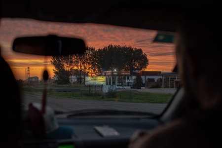 sunshine from a road trip into the car, Argentine, Patagonia, 2020