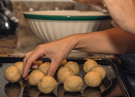 Home made, cheese bread from a traditional Argentina cousine and background. Gastronomy photography