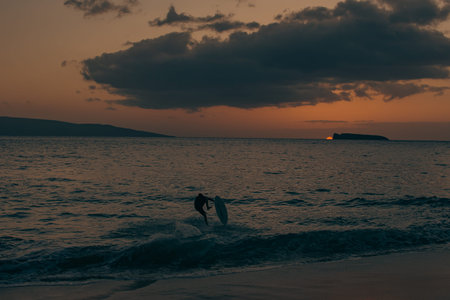 Panoramic landscape, beach view from West side, Hawai, Maui, 2022