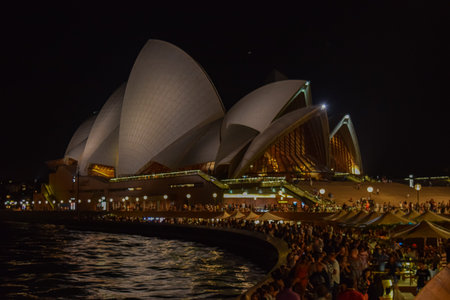 Night panoramic cityscape from Sidney, opera house on february, 2018