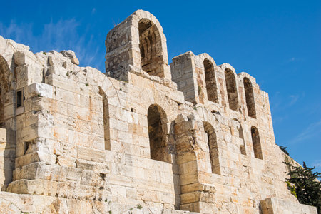 HISTORICAL ARCHITECTURE SCENE FROM ACROPOLIS, GREECE, ATHENS 2018のeditorial素材