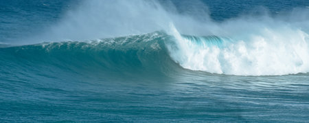 Sport photography. Jaws swell on International surfing event in Maui, Hawai 2021 December.のeditorial素材