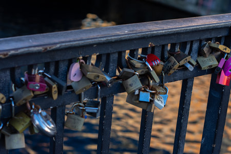 Lockers in an old bridge in Copenhague, Denmark, 2019のeditorial素材