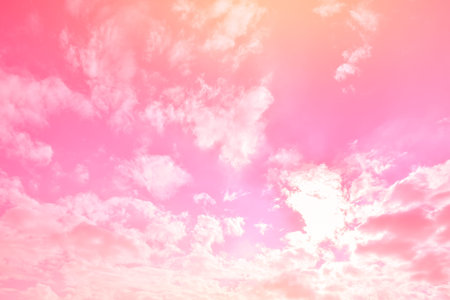Cloud pink sky abstract background ,vintage style , sunset background out of focusの写真素材