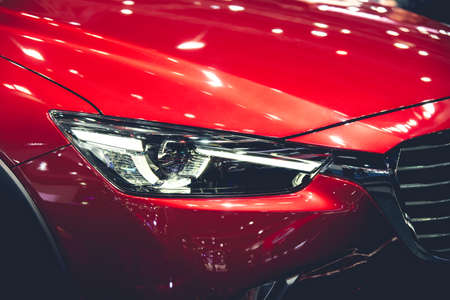 Headlight of a modern luxury car, auto detail,car care concept ,daytime running lightの写真素材