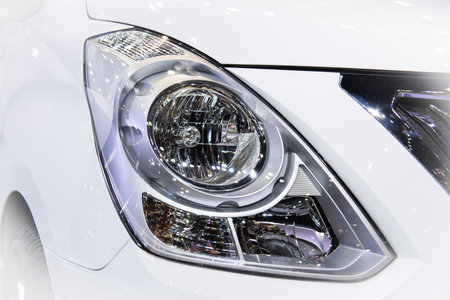 Closeup headlights of car,modern car xenon lamp headlight,luxury car.