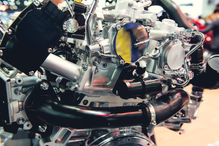 Motorcycle engine close-up. Motorcycle engine detail. Motorcycle engine close-up.