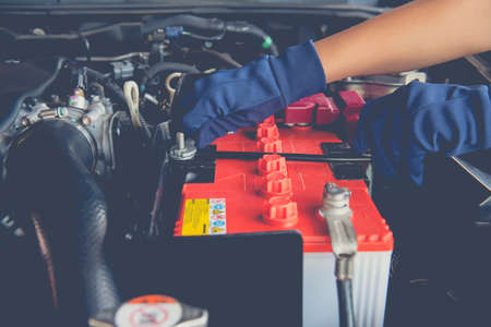 Maintenance car battery by yoursalfの写真素材