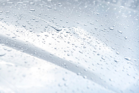 Drop of water on glass, out of focusの写真素材