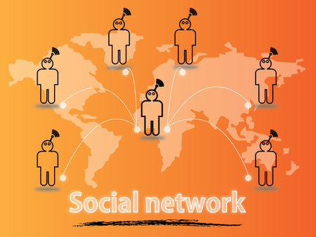 Social network concept,connecting peopleのイラスト素材