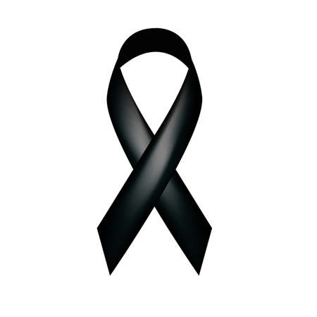 Black decorative bow ,ribbon illustrationのイラスト素材