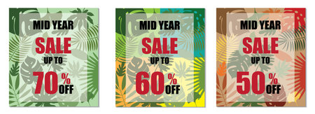 Sale card vector Illustration with floral background