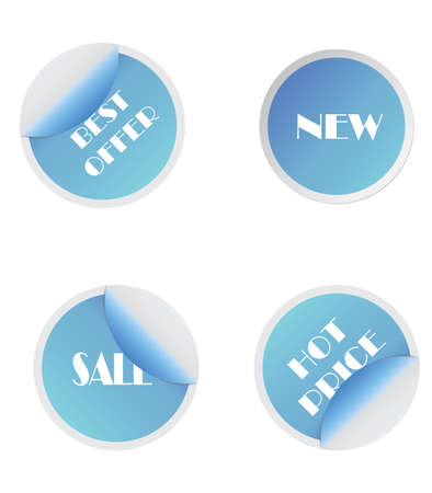 Vector special offer blue stickersのイラスト素材