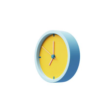 3d icon clock. 3d alarm clock icon for succress delivery concept. 3d time watch minimal for manage concept of time,の写真素材