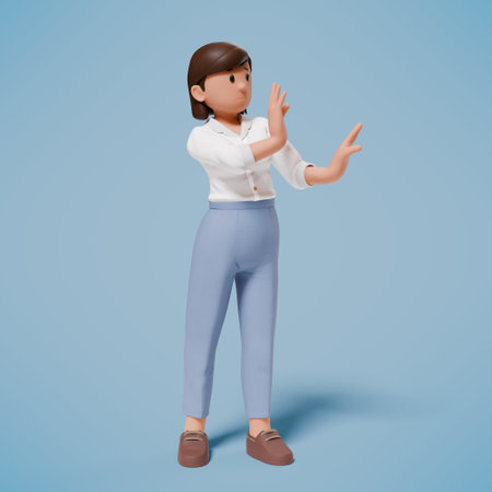 3d illustration of woman. 3d renderingの写真素材