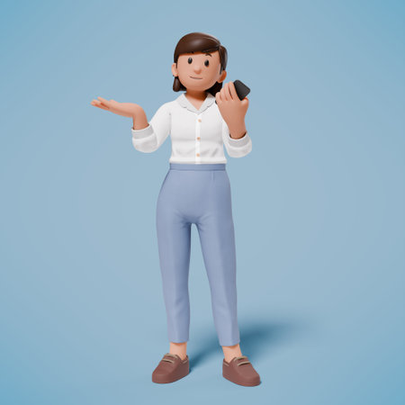 3d character pointing at things and making lots of interesting gesturesの写真素材