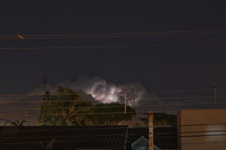 thunder in the clouds forming a strong storm