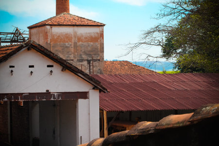 abandoned silo on a farm that is no longer usefulの写真素材