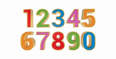 Multicolored 3D ten number design