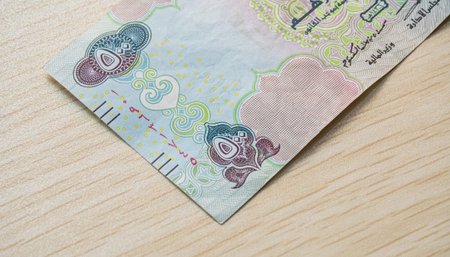 Closeup of UAE 500 dirhams currency notes, paper moneyの写真素材