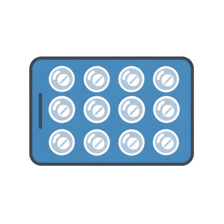 Simple and Bold Icon of a Blister Pack isolated on plain white background.のイラスト素材