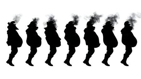 Santa's Boots and Sack in Chimney Silhouette Pack isolated on plain white background.のイラスト素材