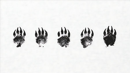 Armadillo Paw and Claw Print Silhouette Collection isolated on plain white background.のイラスト素材