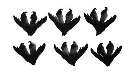 Large Moose Hoof Print Silhouette Collection isolated on plain white background.のイラスト素材
