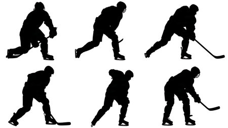 Person Pushing Chair as Skate Aid Silhouette isolated on plain white background.のイラスト素材