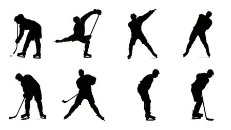 Skater Tracing Figure Eight on Ice Silhouette isolated on plain white background.のイラスト素材